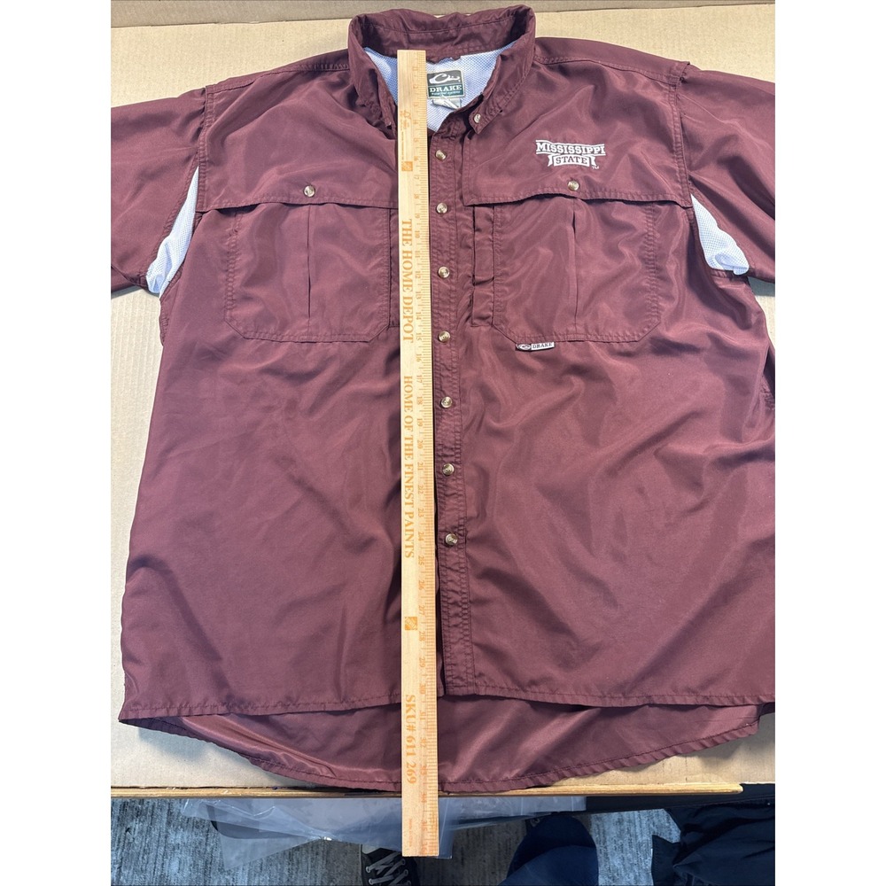 Drake, Mississippi State Bulldogs, Short Sleeve Vented Shirt Men's 3XL Maroon - Picture 6 of 8
